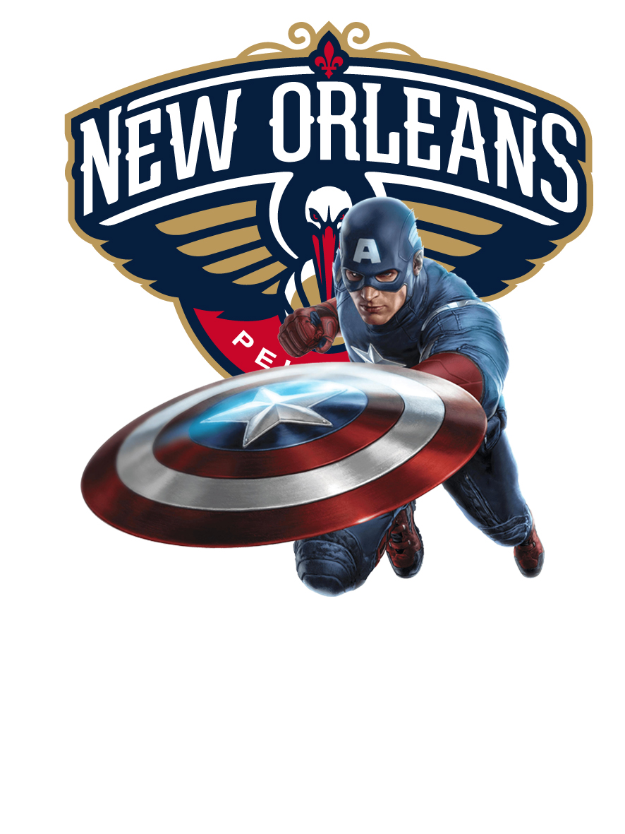 New Orleans Pelicans Captain America Logo vinyl decal